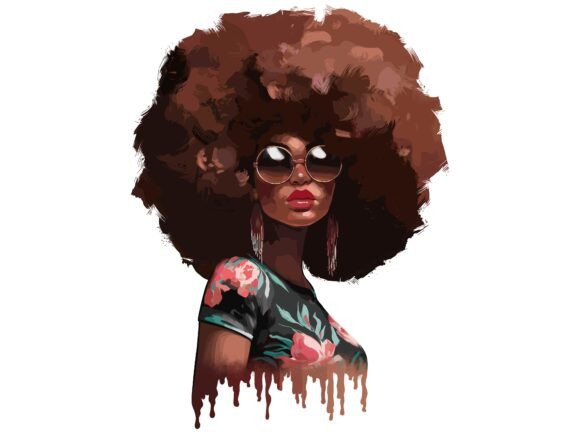 Afro Black Girl Empowerment Graphic Tee: A Design Asset for Authentic Branding