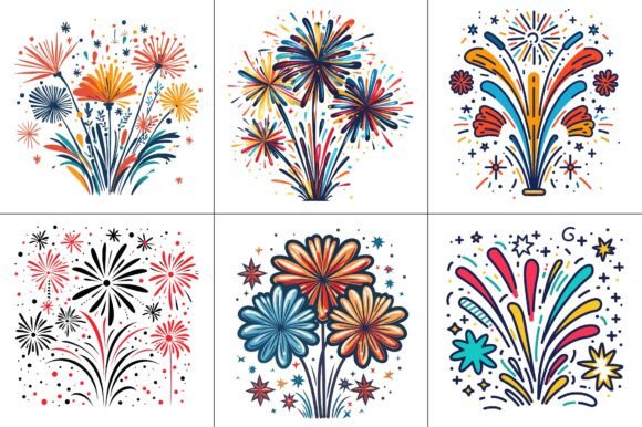 Celebrate Every Design with Sparklers Fireworks Vector Graphics