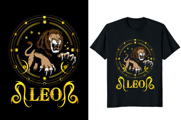 Leo Zodiac Graphic T-shirt Design: A Roaring Statement for Your Brand
